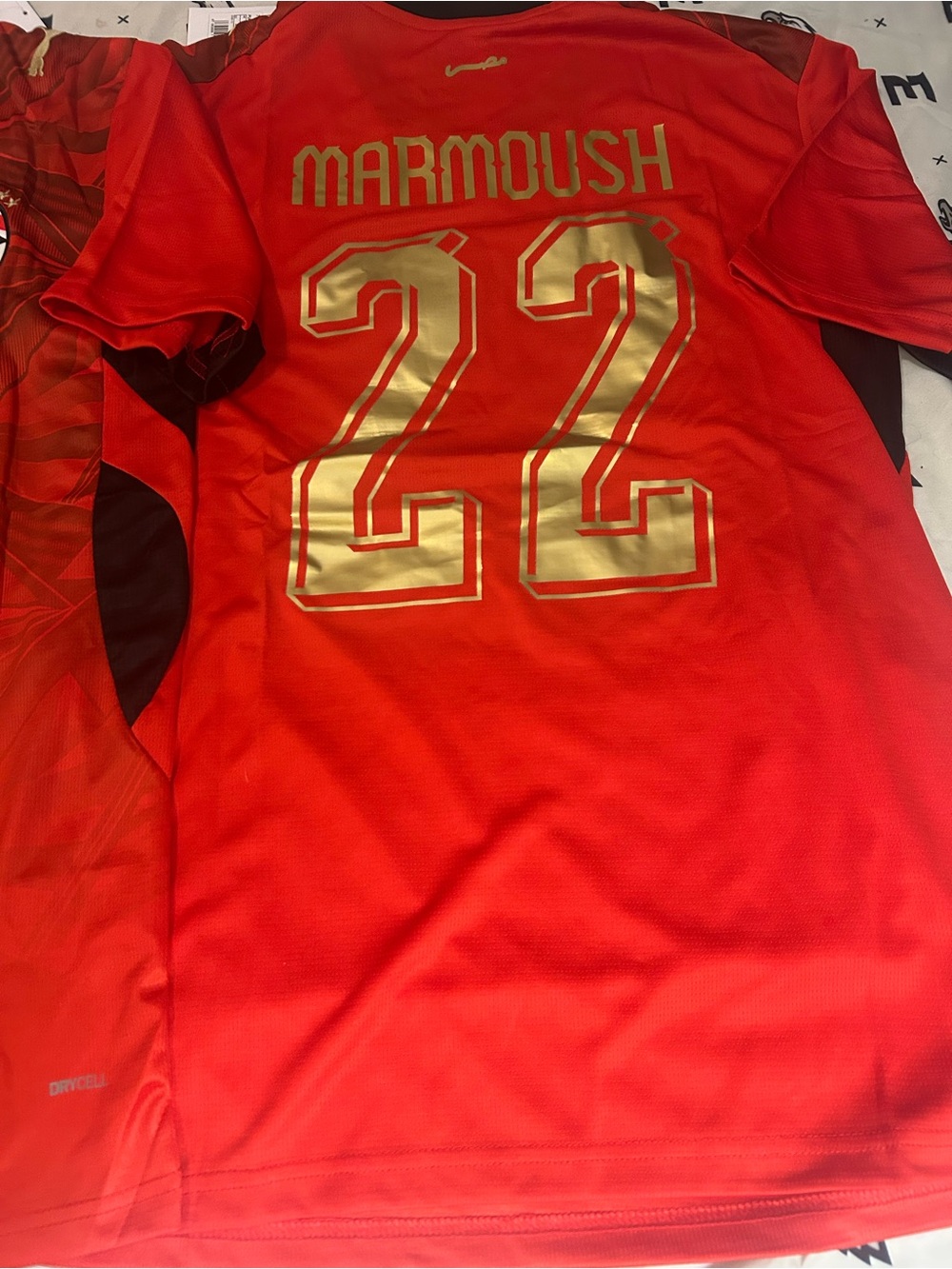 Puma EGYPT National Team OMAR MARMOUSH Men's JERSEY Red M,L,XL,2X New with tags - Picture 7 of 7